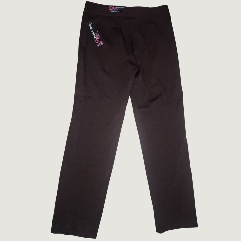 Peck & Peck NEW Ultimate Knit Pant Brown Straight Leg Pull On Trousers Womens 12 - Picture 2 of 7